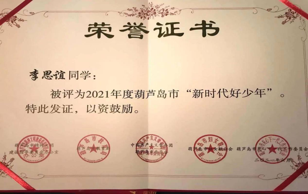 传承红色基因 礼赞建党百年——2021年葫芦岛市“新时代好少年”先进事迹发布会